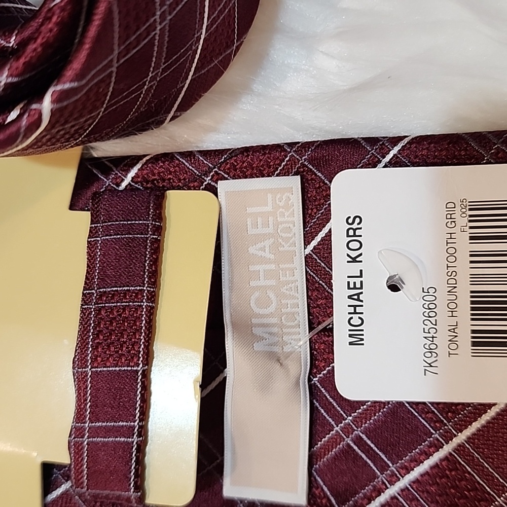 Michael Kors Men's Dark Purple Checkered Tie Brand New - Picture 3 of 7